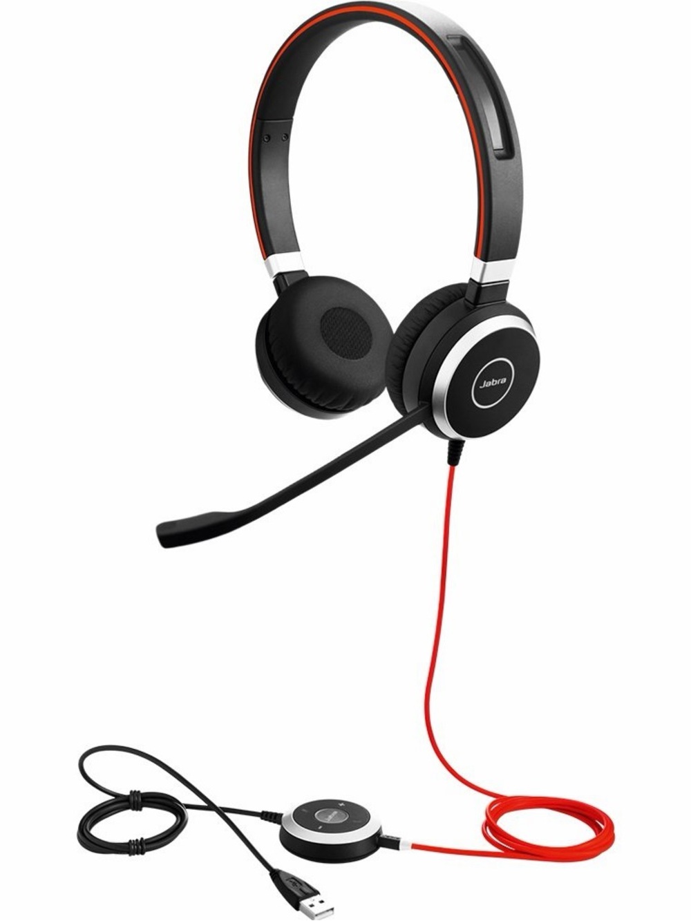 Jabra Black and Red Wired Headset with Boom Microphone - Picture 2 of 6